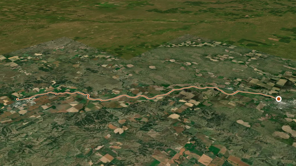 3-D terrain view of North Loup River Trail