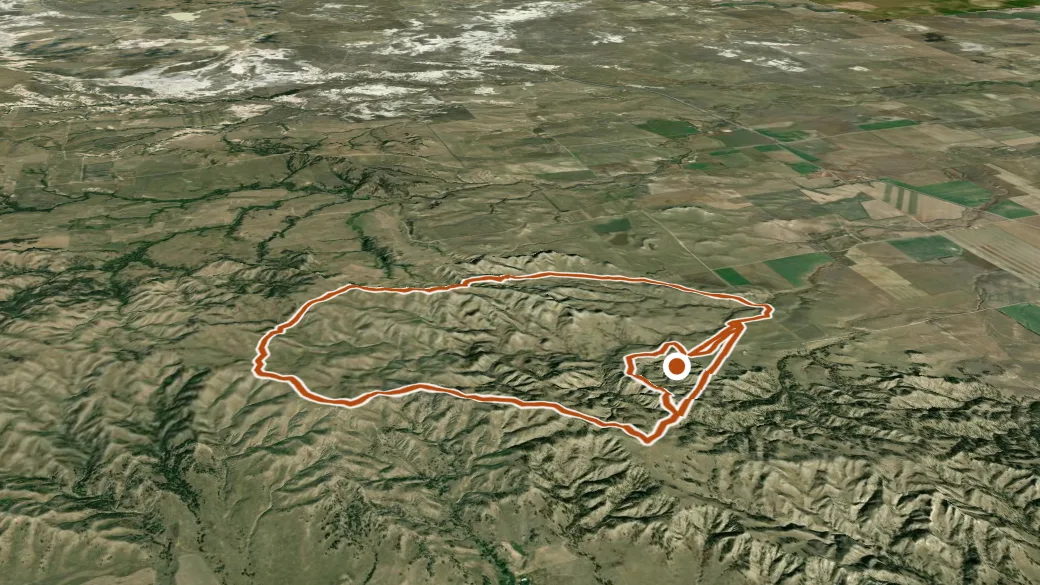 3-D terrain view of Spring Creek Loop Trail