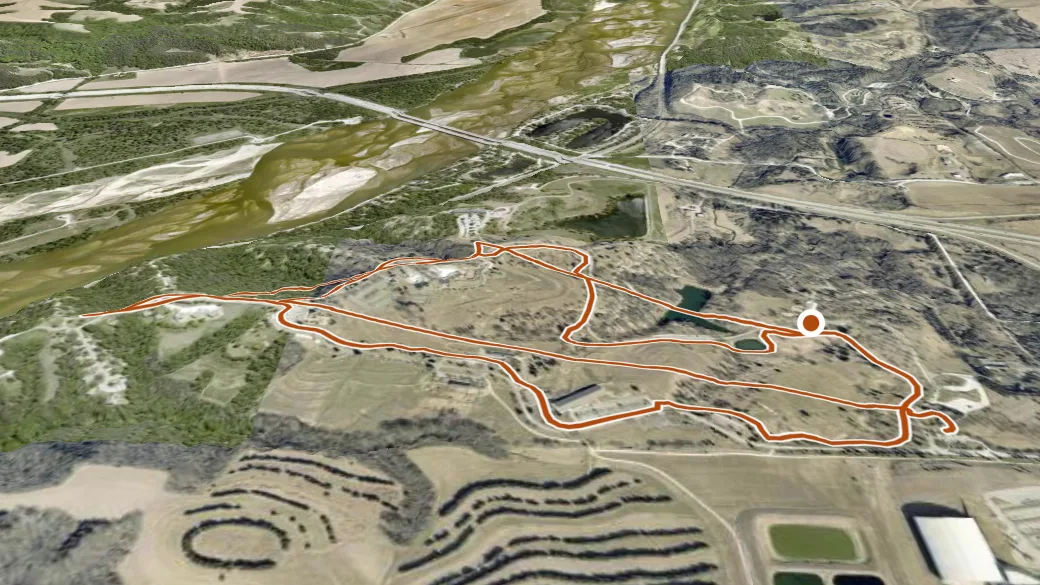 3-D terrain view of Mahoney Trail