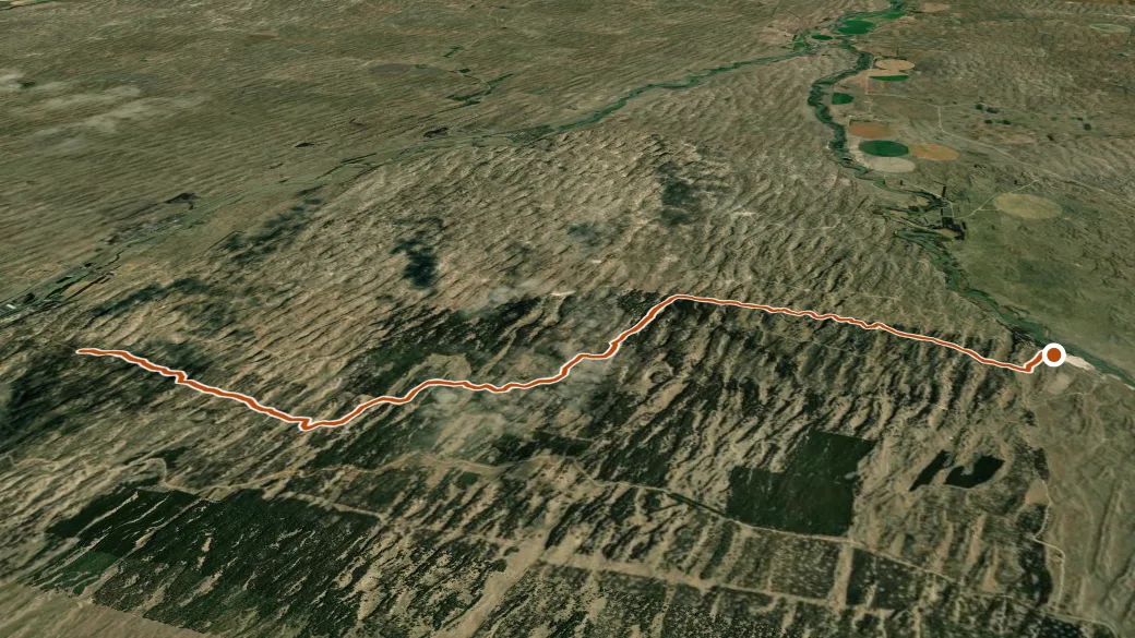 3-D terrain view of Dismal River Trail