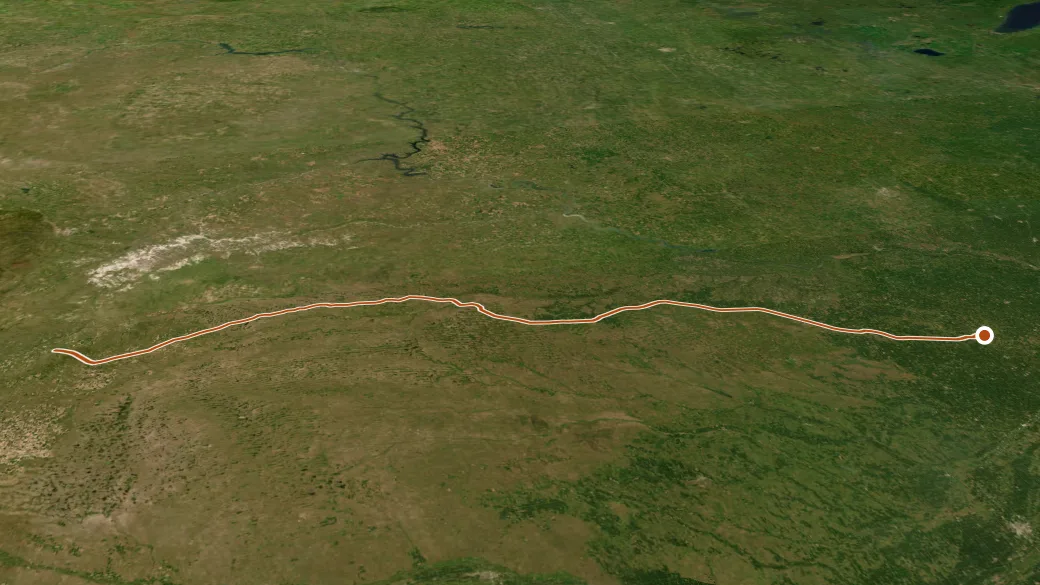 3-D terrain view of Cowboy Trail