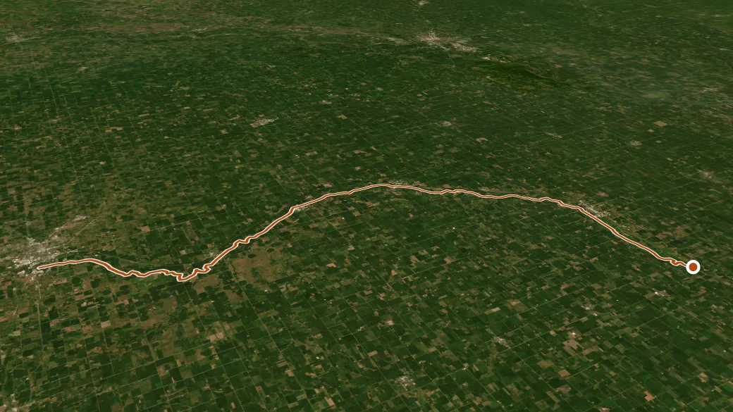 3-D terrain view of Upper Elkhorn River Trail
