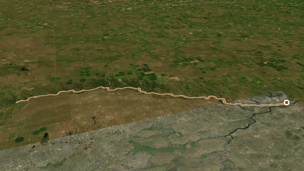 3-D terrain view of Niobrara River