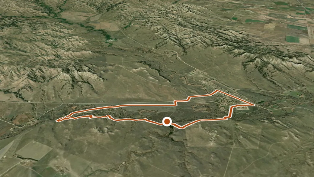 3-D terrain view of West White River Trail