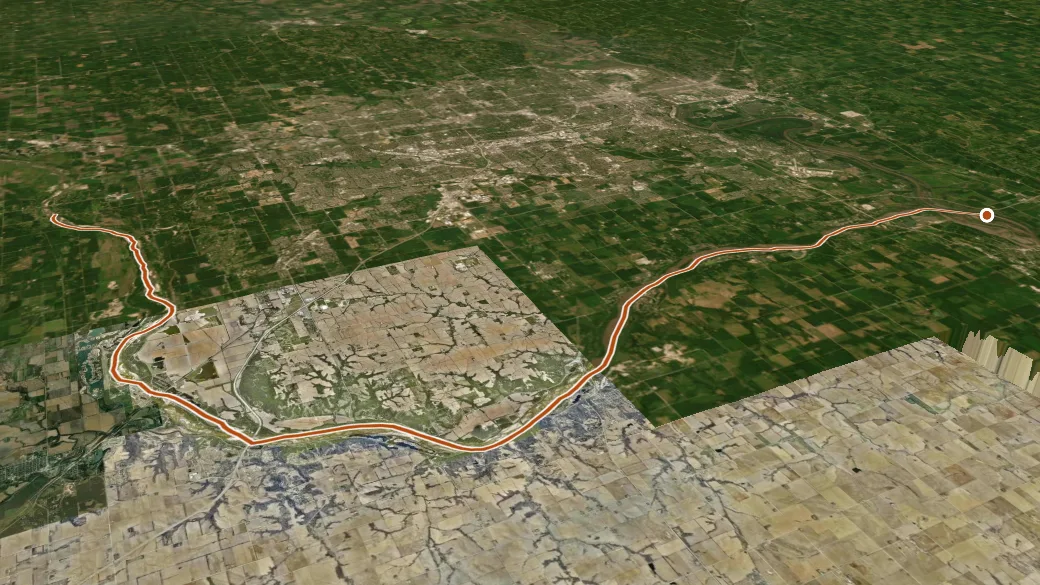 3-D terrain view of The Narrows