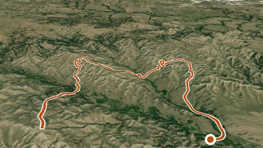 3-D terrain view of Boots And Saddle