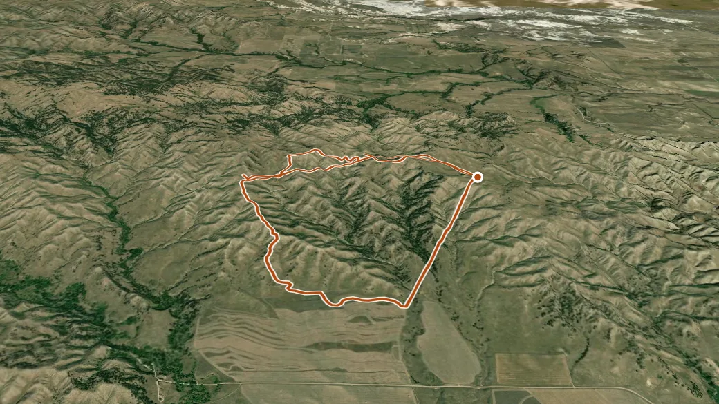 3-D terrain view of Wood Reserve Pasture Loop Trail