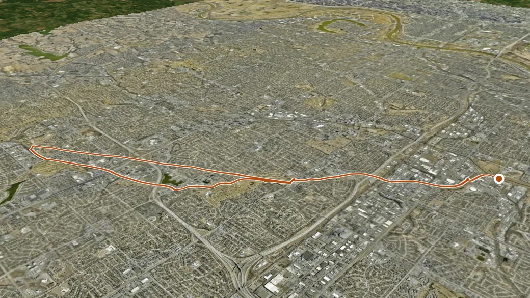 3-D terrain view of Big Papio Trail