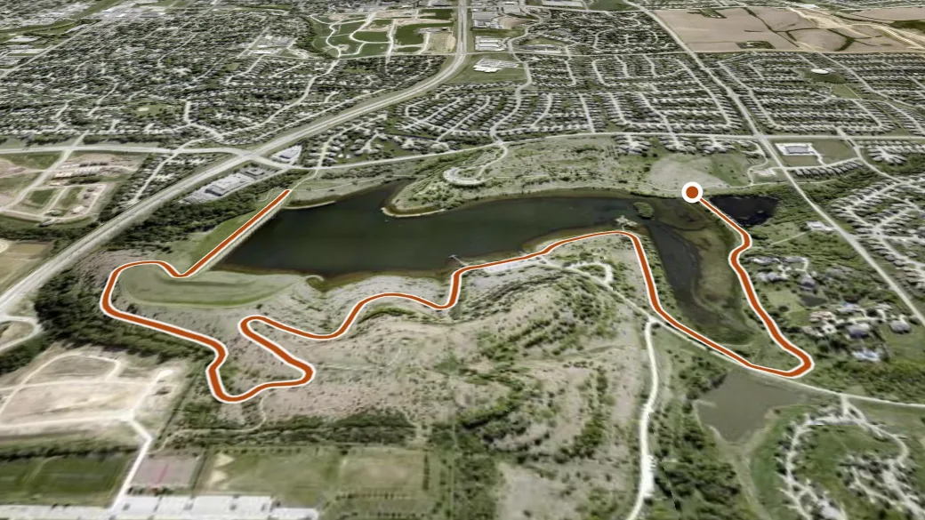 3-D terrain view of Walnut Creek Trail West