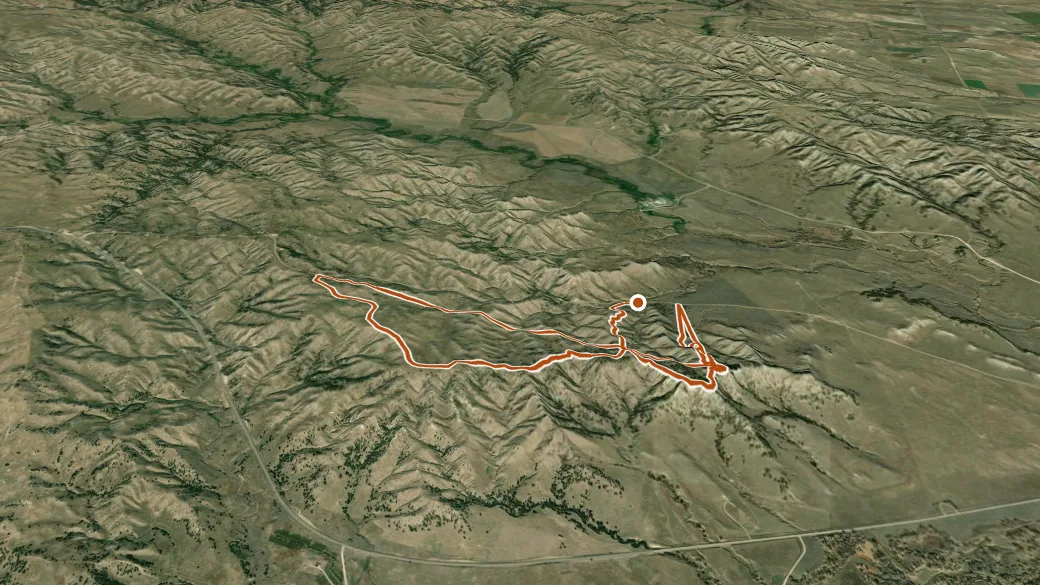3-D terrain view of Cheyenne Butte Trail