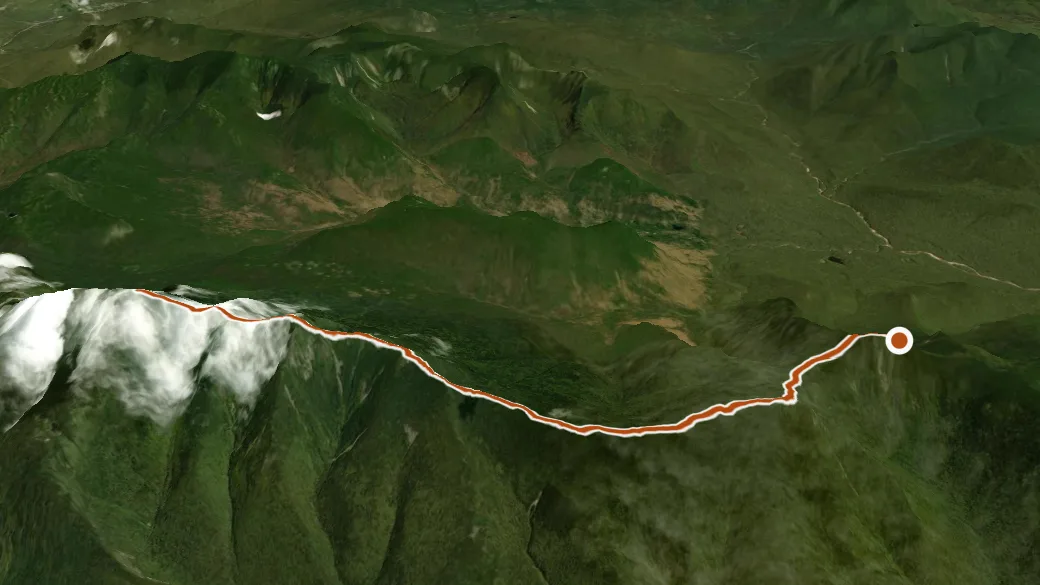 3-D terrain view of Franconia Ridge