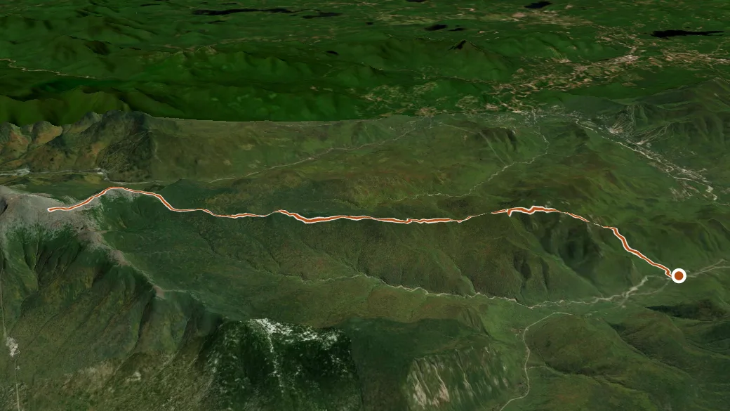 3-D terrain view of Davis Path