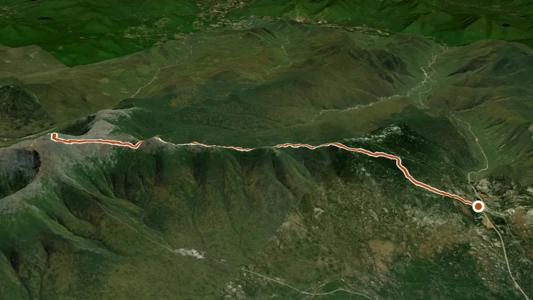 3-D terrain view of Crawford Path