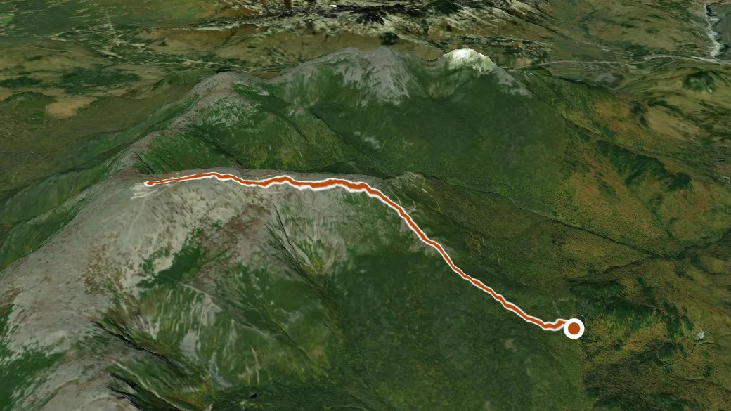 3-D terrain view of Nelson Crag