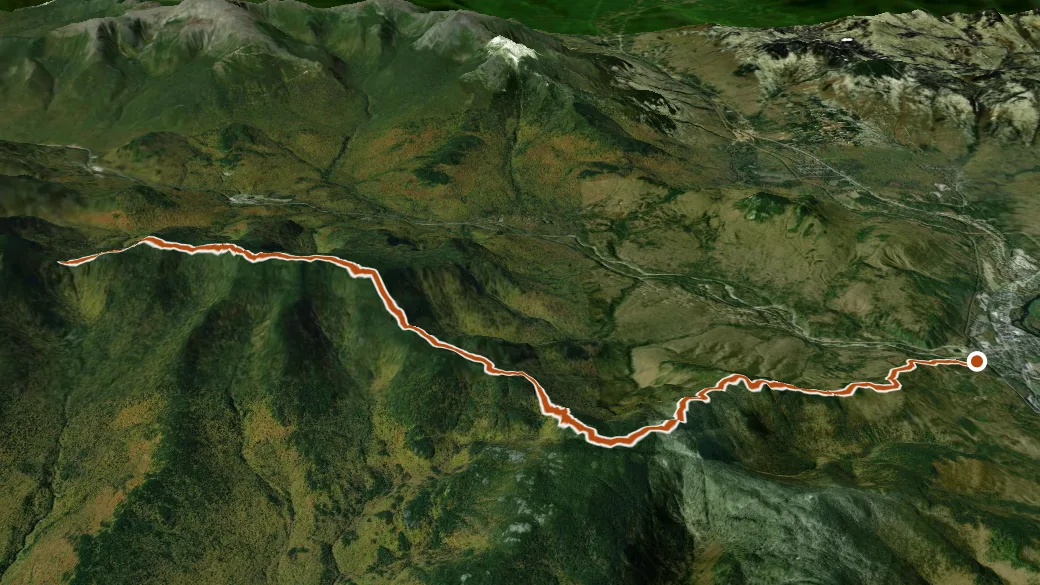 3-D terrain view of Carter-Moriah