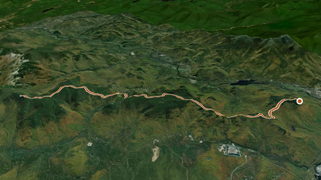 3-D terrain view of Mahoosuc
