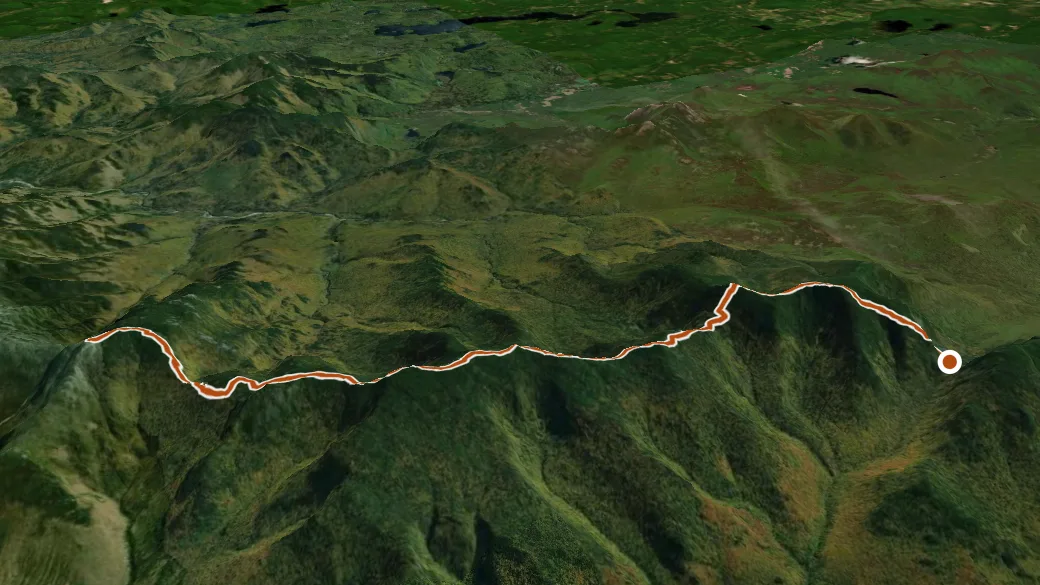 3-D terrain view of Carter-Moriah Trail