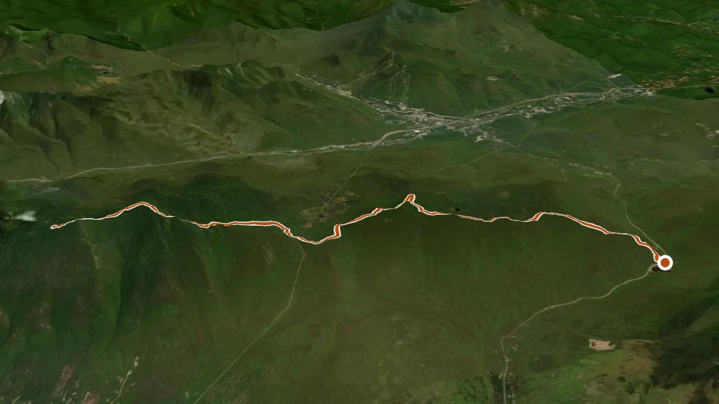 3-D terrain view of Kinsman Ridge Trail