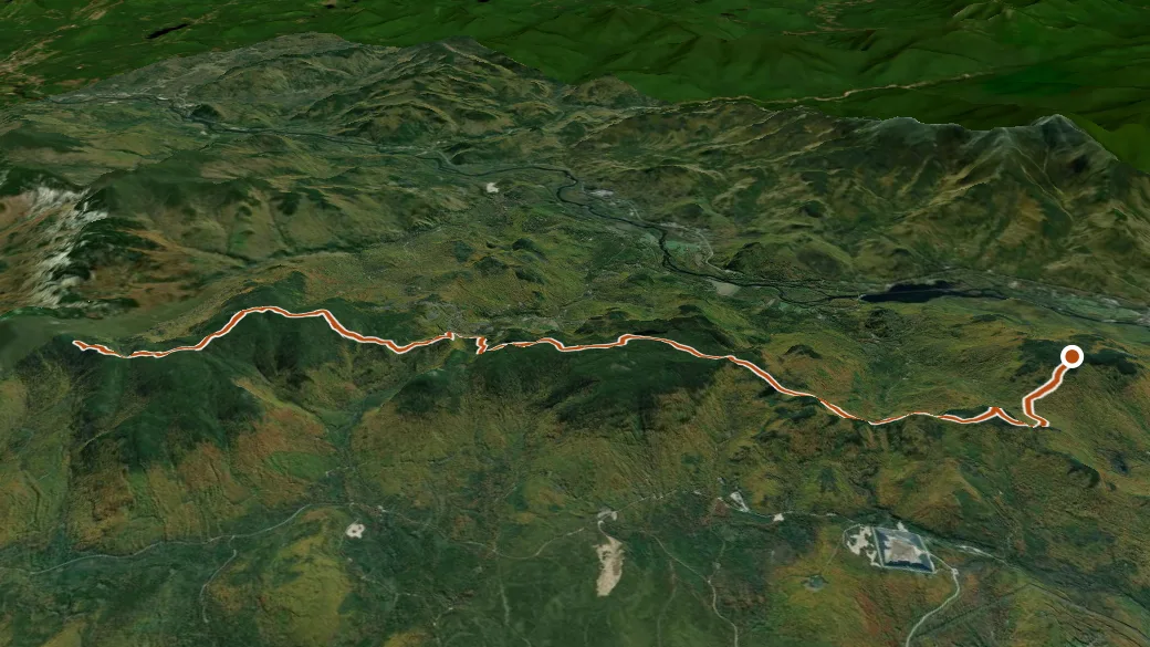 3-D terrain view of Mahoosuc Trail