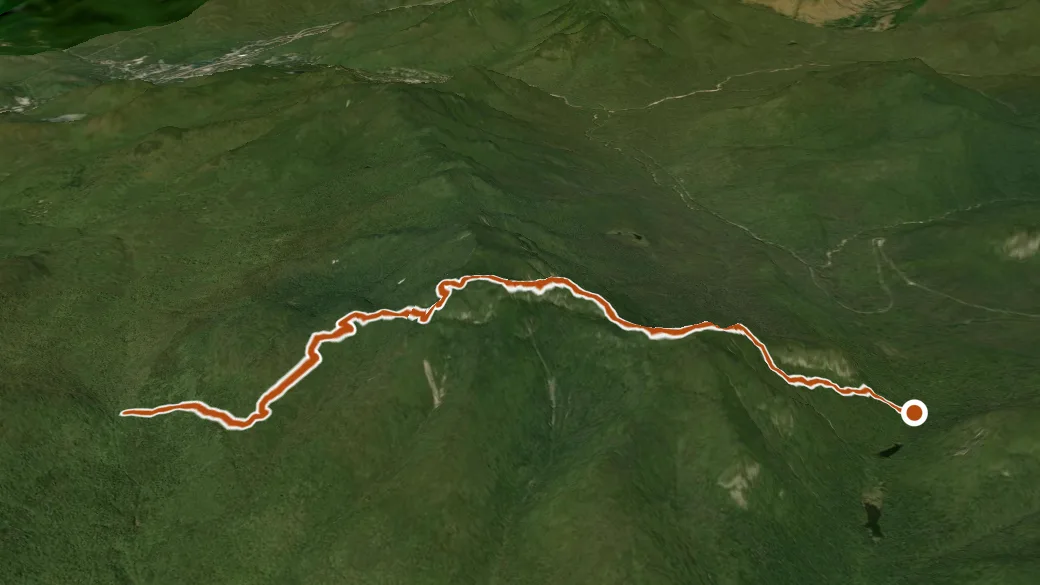3-D terrain view of Mount Osceola Trail