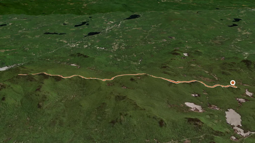 3-D terrain view of Monadnock Sunapee Trail