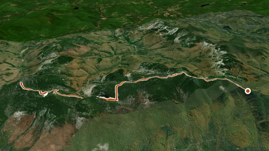 3-D terrain view of Appalachian Trail