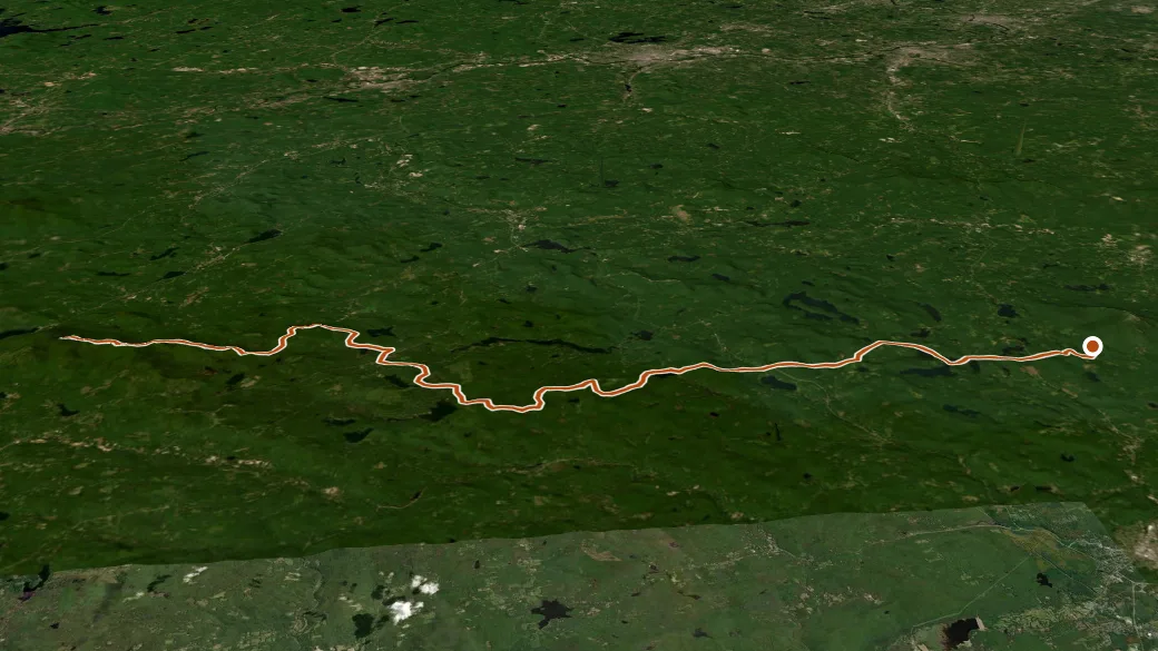 3-D terrain view of Monadnock-Sunapee Greenway