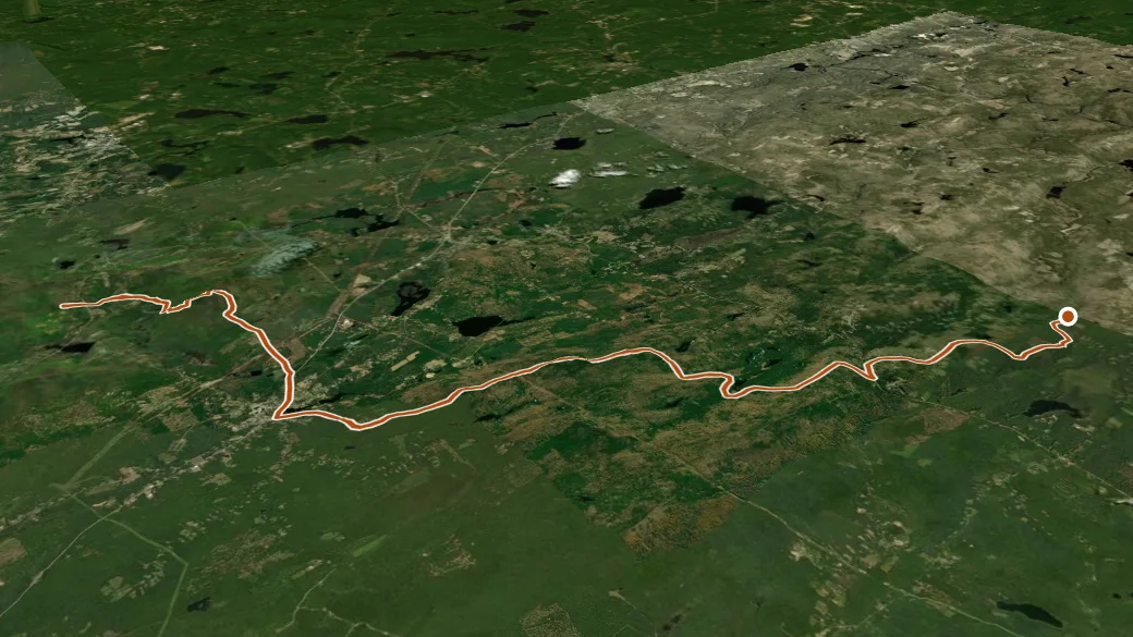 3-D terrain view of Metacomet-Monadnock Trail