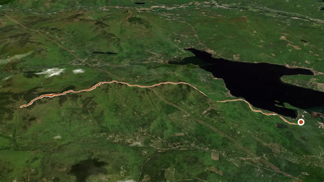 3-D terrain view of Elwell Trail