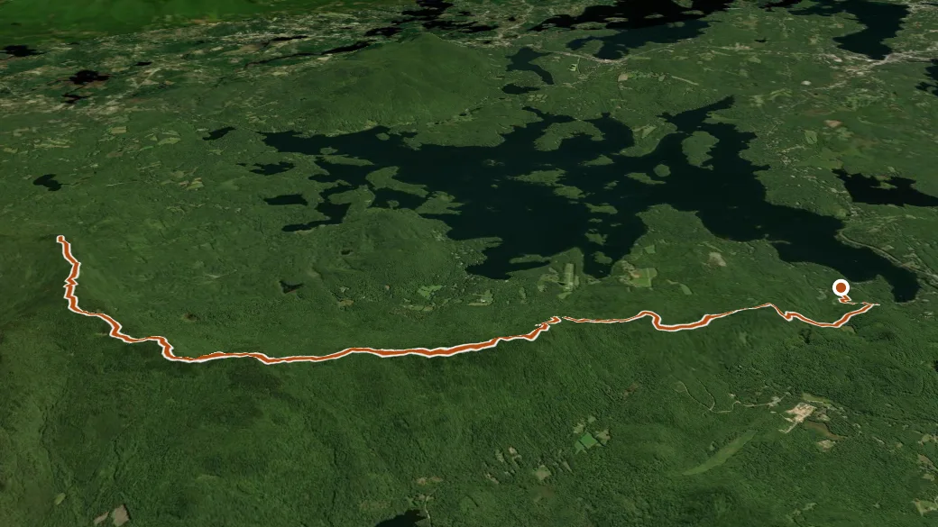 3-D terrain view of Crawford-Ridgepole Trail