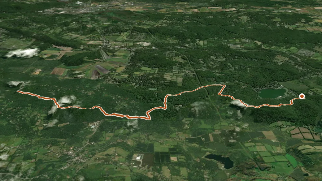 3-D terrain view of Jenny Jump Trail