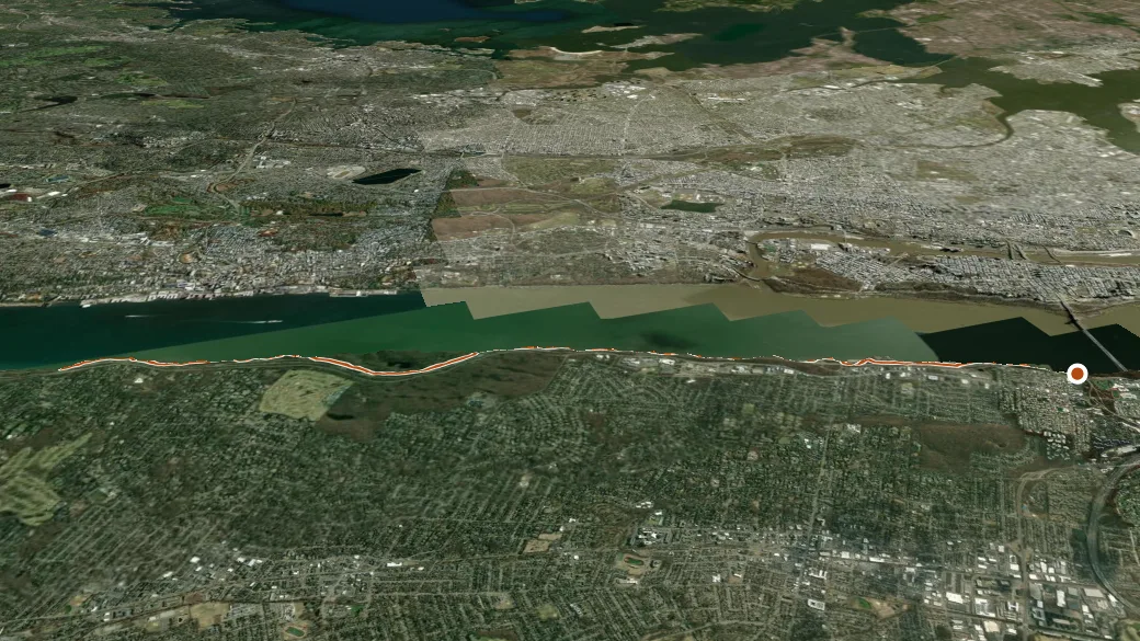 3-D terrain view of Long Path