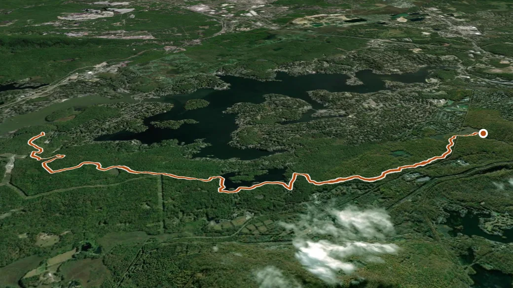 3-D terrain view of Highlands; Lake Hopatcong Trail