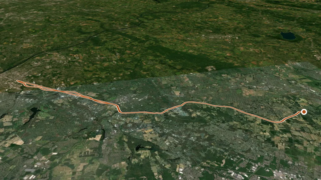 3-D terrain view of D&R Canal Towpath
