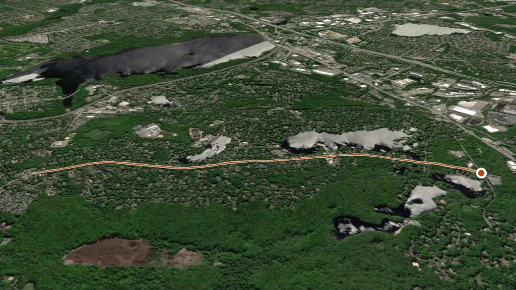 3-D terrain view of Boulevard Trolley Trail