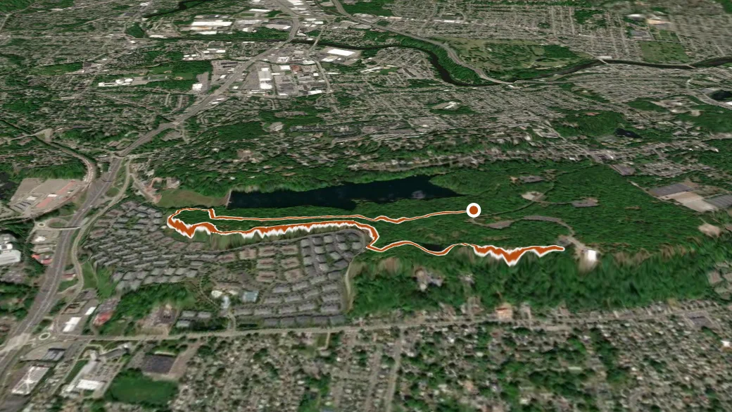 3-D terrain view of Yellow Trail