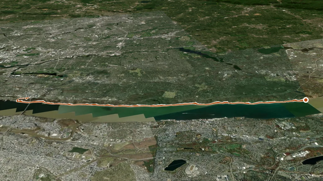 3-D terrain view of Shore
