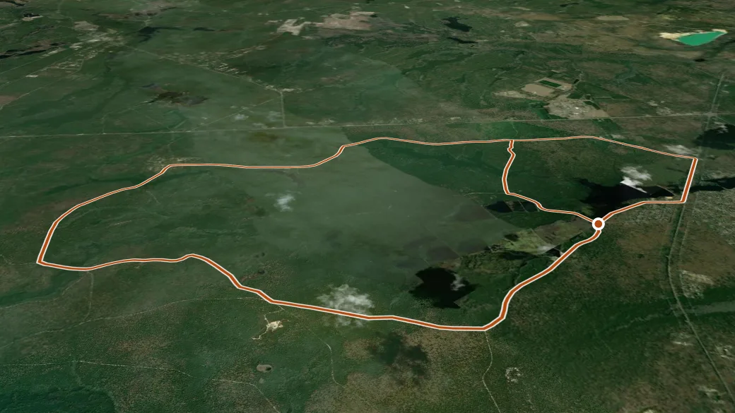 3-D terrain view of Lebanon Loop Trail