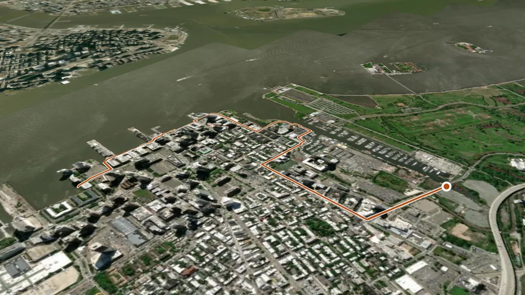 3-D terrain view of Liberty - Water Gap