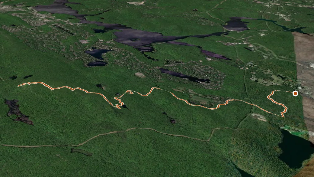 3-D terrain view of Crossover Trail