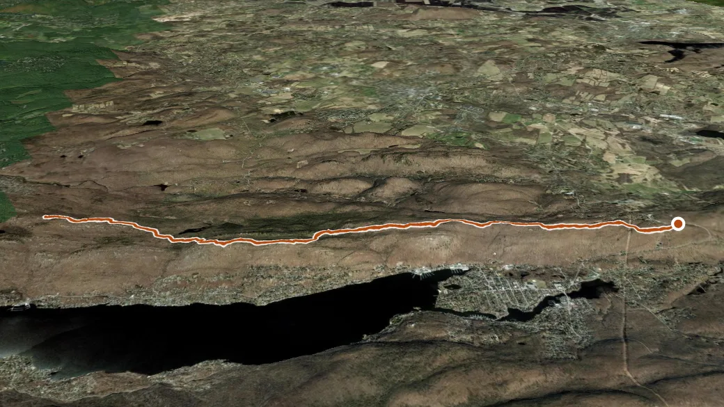 3-D terrain view of Appalachian Trail