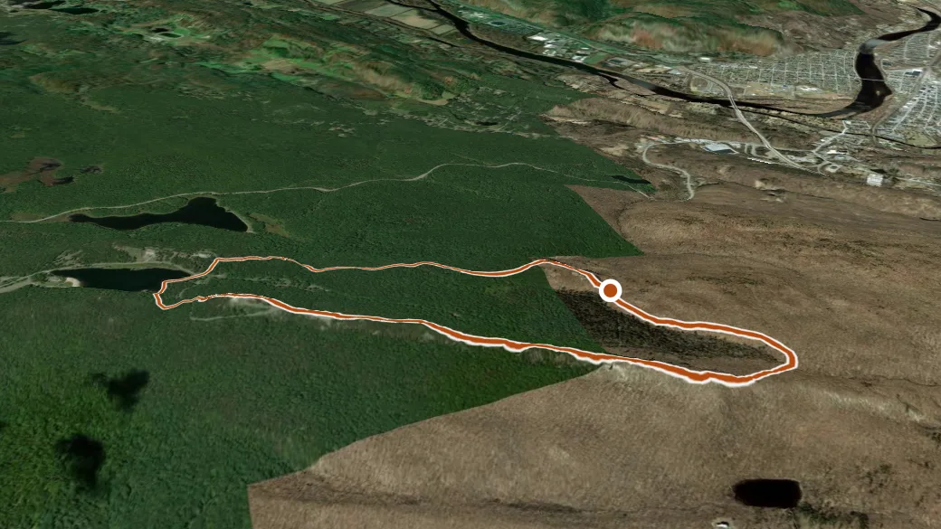 3-D terrain view of Monument Trail