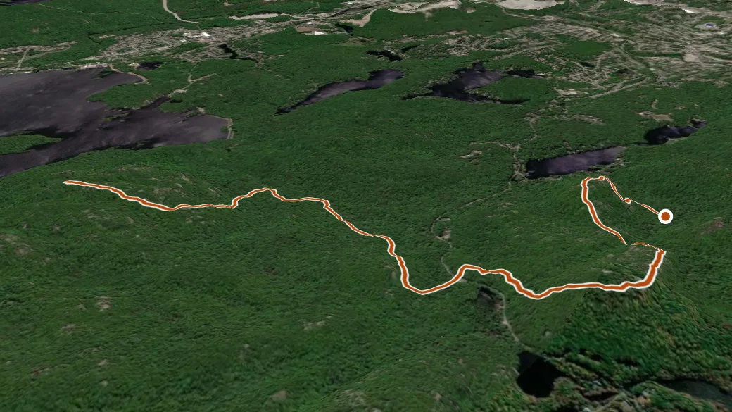 3-D terrain view of Hewitt-Butler Trail