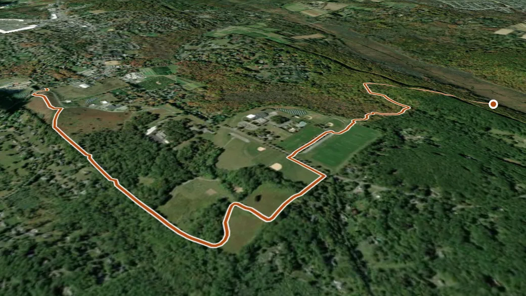 3-D terrain view of Patriots Path Mainstem