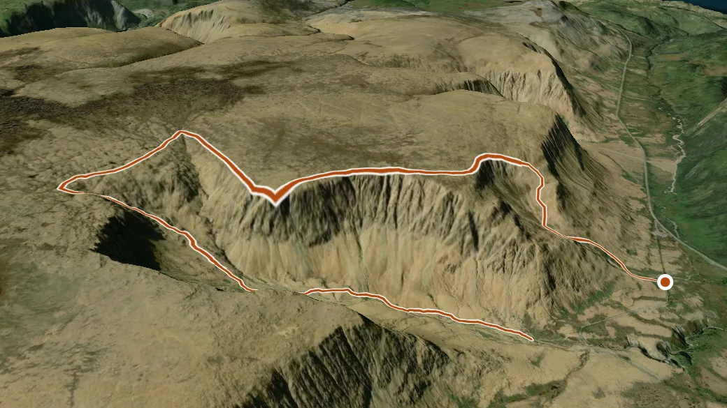 3-D terrain view of Tablelands - Off Trail Hike