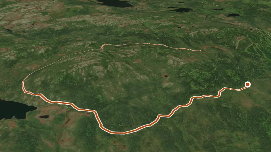 3-D terrain view of Bear Pond Trail