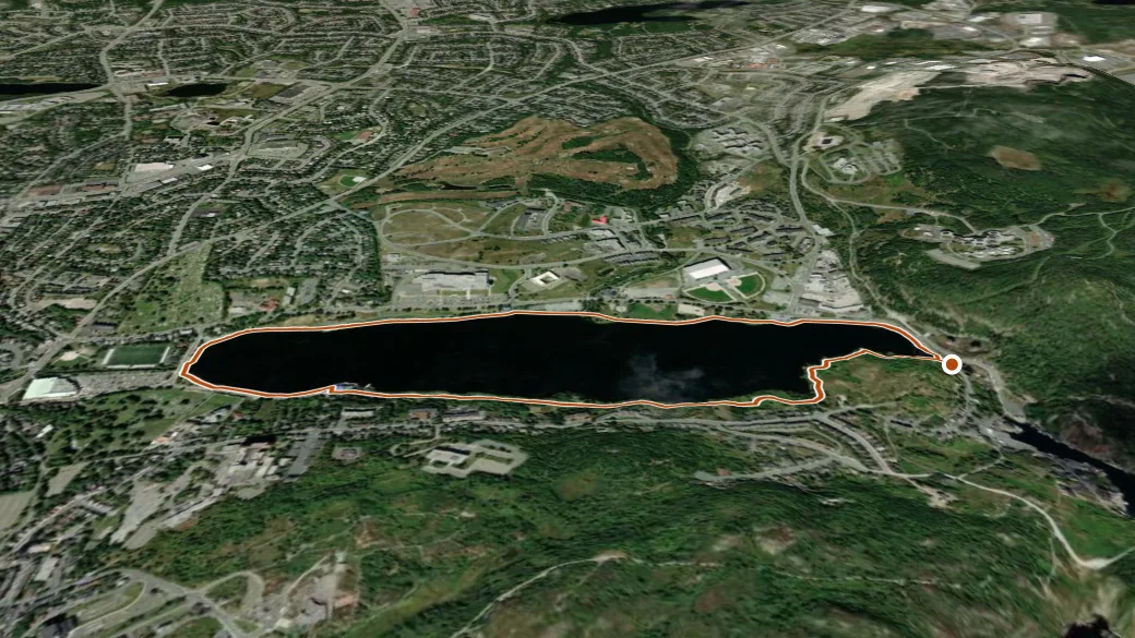 3-D terrain view of Quidi Vidi Lake Trail