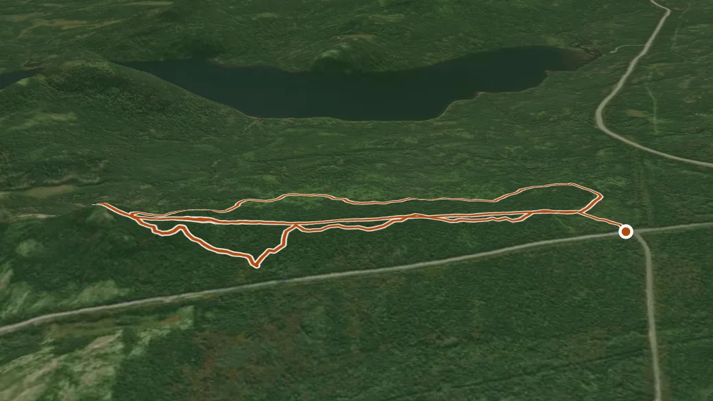 3-D terrain view of Louil Hill Trail