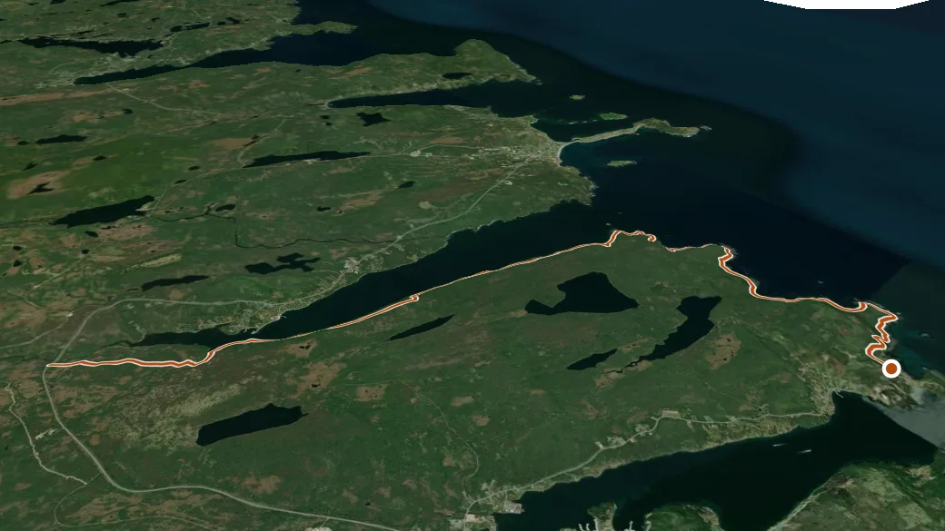 3-D terrain view of East Coast Trail - Spurwink Island Path