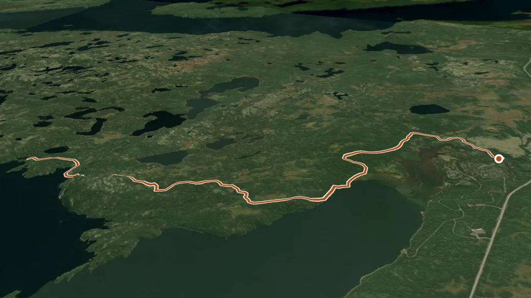 3-D terrain view of Outport Trail